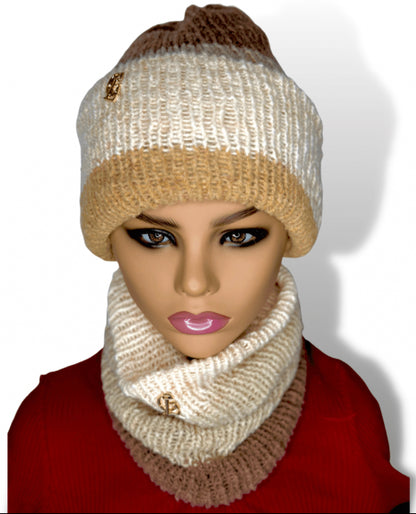 Super soft slouchy double layered beanie & neck warmer